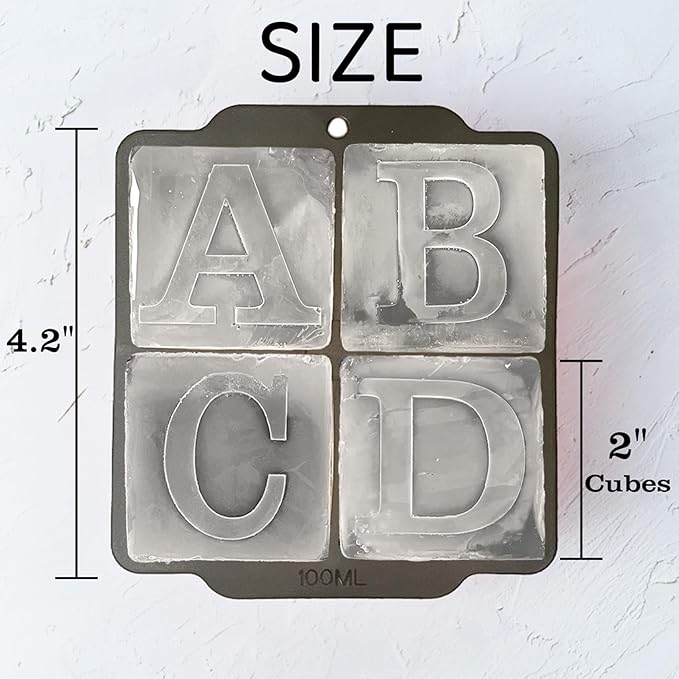 Letter P Monogram Ice Cube Mold Custom Ice Cube Mold 2 Inch Big Initials Silicone Ice Cube Tray Gifts for DAD Gifts for Him