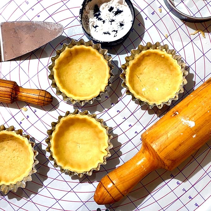 Unomor 6pcs Reusable Stainless Steel Tart and Cupcake Molds Baking Pans for Muffins Pies and Desserts Silver Kitchen Bakeware