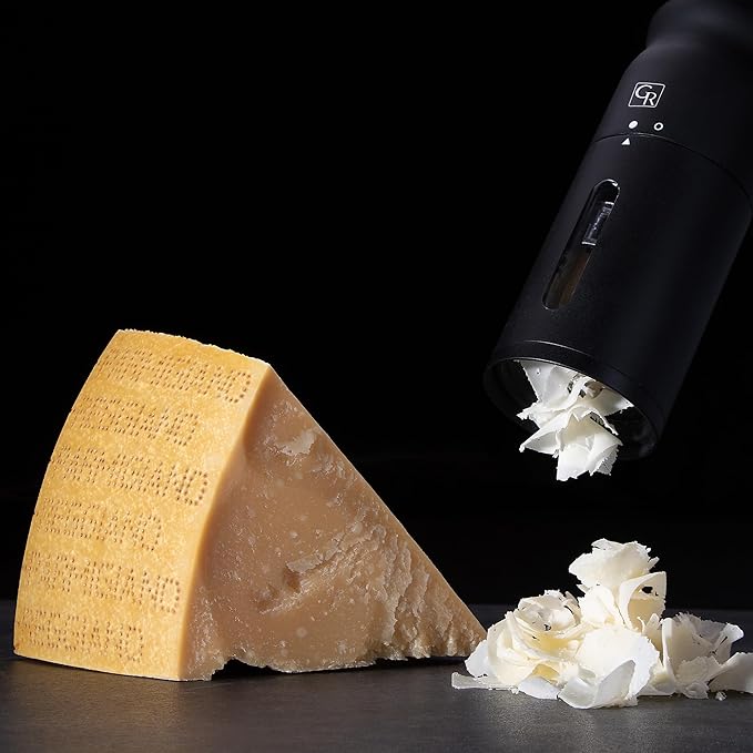 Grater Rain Cheese Grater, Heavy Duty Electrical Cheese Grater for Kitchen with 3 Interchangeable Blades, Dishwasher & Refrigerator Friendly Easy to Use Cheese Shredder