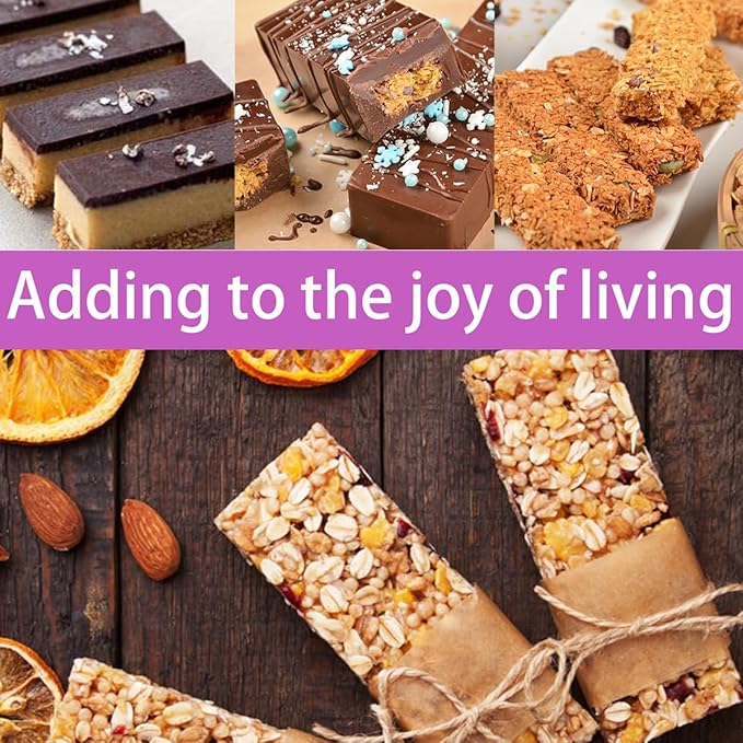 Rectangle Granola Bar Silicone Molds（8 Cavity），1 Inch Deep Chocolate Bar Baking Mold For Food，Homemade Snacks Cereal Protein Energy/Candy Bar - Set of 1