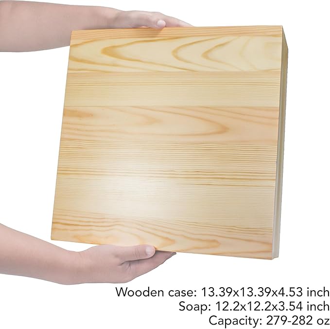 Rectangle Silicone Soap Mold 279oz with Wood Box DIY Tool for Soap Rectangular Loaf Soap Mold 36 Bars White Handmade Loaf Mould (L Box - 8kg)