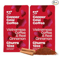 Copper Cow Premium Vietnamese Ground Coffee, 24 OZ | Churro Flavored Coffee | Dark Roast Made with Real Cinnamon | Vietnamese Coffee