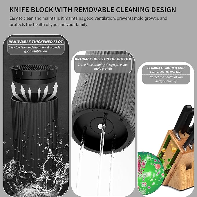 Knife Set,12-Piece Premium Kitchen Knife Set with Universal Knives Block,Anti-Rust Non-Stick High-Carbon Stainless Steel Extra-Sharp Chef Knives for Kitchen,Dishwasher Safe,Non-slip Ergonomic Handle