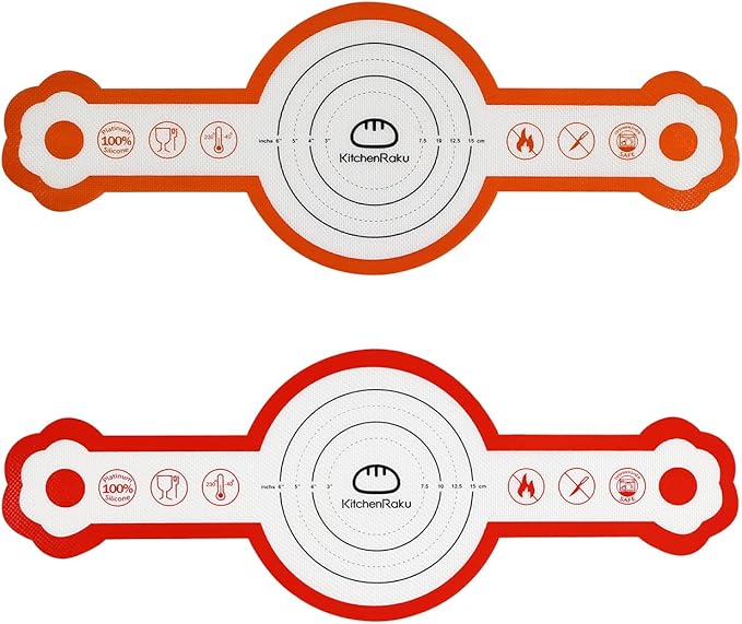 Cook's Aid 2 Pcs Silicone Bread Sling for Dutch Oven, Non-Stick Bread Baking Mat Set, Reusable Sourdough Bread Sling with Long Handles for Easier Transfer for Dough