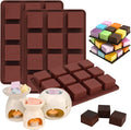 Wax Melts Molds Silicone, 3 Pcs 12-Cavities Square Silicone Mold for Scented Wax Melts, Chocolate Truffles, Candy, Jelly, Ice Cube Tray