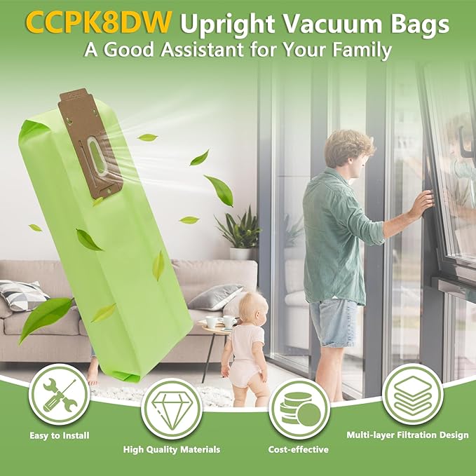 25 Pack Vacuum Bags Replacement for Oreck Type CC, Fit for All Oreck XL Upright Vacuum Cleaner, Replaces Part # CCPK8DW