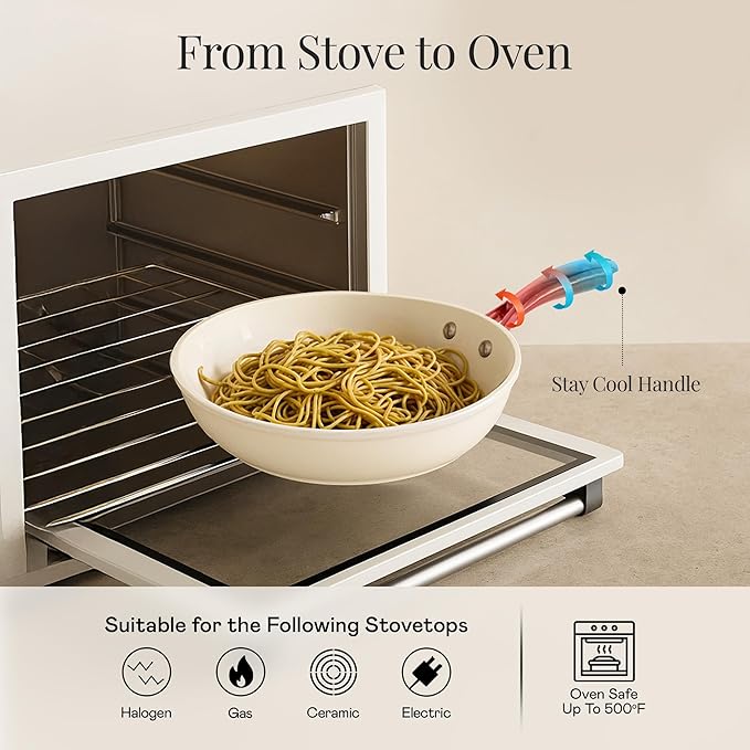 GOTHAM STEEL 20 Pc Ceramic Cookware Set Nonstick, Ceramic Pots and Pans Set Non Stick for Kitchen with Bakeware, Cooking Utensils & Steamer, Non Toxic PFOA PFOS Free, Oven & Dishwasher Safe
