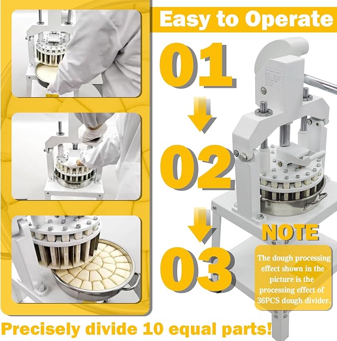 TECHTONGDA Commercial Dough Divider Rounder Machine Manual 10PCS Dough Cutter Hand Press Bread Bakery Dough Dividing Machine