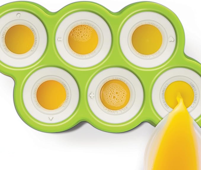 Zoku Dino Pop Molds, 6 Different Easy-release Silicone Popsicle Molds in One Tray, Unique and Fun Prehistoric Designs, BPA-free
