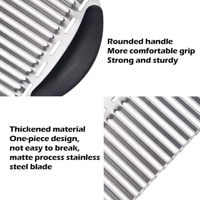 JAYVAR Large Crinkle Cutter French Fry Cutter, Large Crinkle Potato Slicer Wavy Chopper, Stainless Steel Wavy Slicer Crinkle Cutting Chopping Tools with Handle for Carrot Vegetable