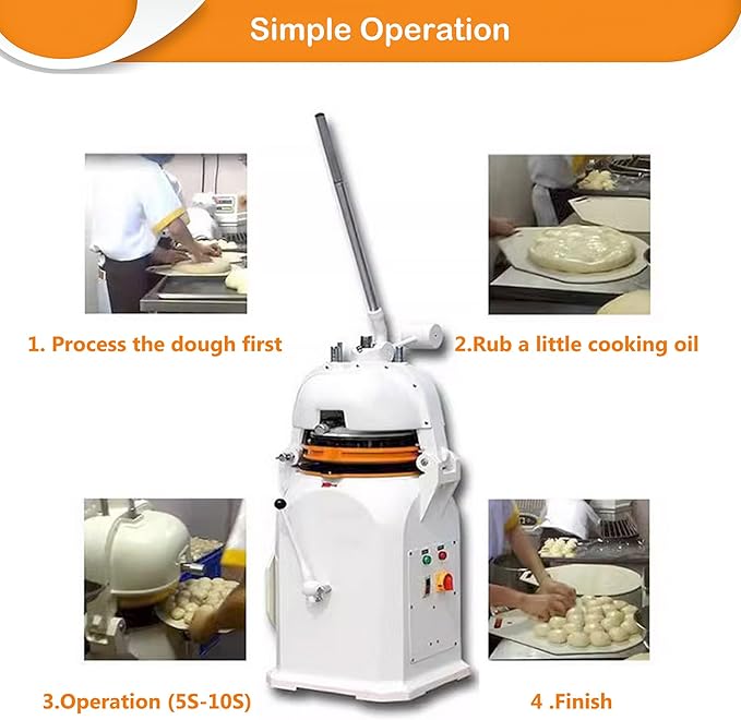 INTSUPERMAI 26 PCS Dough Divider Rounder Machine Semi-Automatic Electric Commercial Dough Splitting Ball Machine Burger Dough Cutter Rounder Machine 50-150g 110V