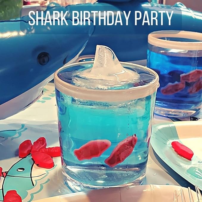 Shark Gifts for Shark Lovers - 3 PACK Shark Mold Cool Shark Stuff - Fun Ice Cube Trays for Shark Theme Birthday Party Supplies - Fin Ice Molds Fun Shapes the perfect funny Craft Ice Cube Molds