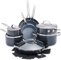 GreenPan 16 Piece Valencia Pro Ceramic Nonstick Cookware Set, PFAS-Free, Induction Ready, Hard Anodized Pots & Pans with Lids, Compatible on All Cooktops, Dishwasher & Oven Safe, Gray
