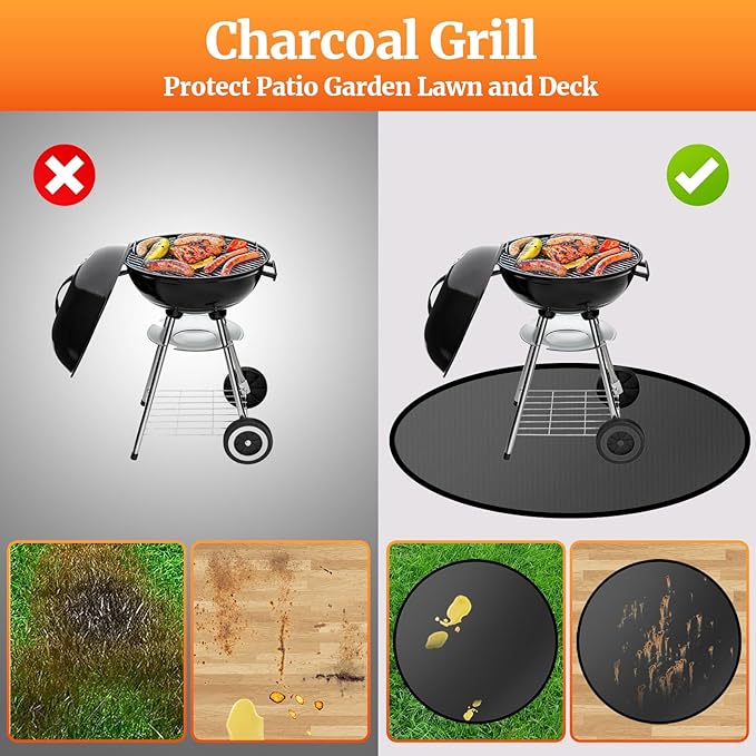 42" Round Fire Pit Mat for Solo Stove Bonfire/Under Grill Mat for Outdoor Pit Fireproof Waterproof Oil-Proof, 4 Layers Fireproof Mat Fireplace Mats Grill Pads Solo Stove Mat Deck Patio Grass Smoker