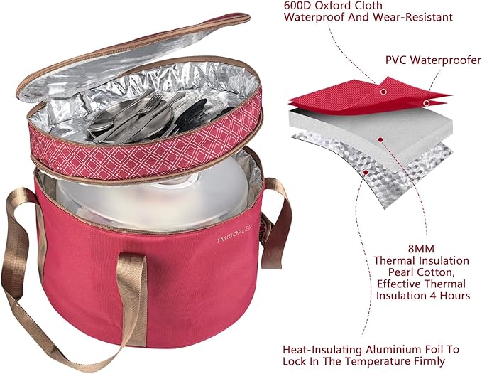 TMRIOPELP Tall Cake Carrier with Lid and Handle Insulated Cake Container Cake Transport Carrier Ideal for Pies Cupcakes and Pastries Perfect for Safe and Secure Cake Delivery (Red, 12 inch)