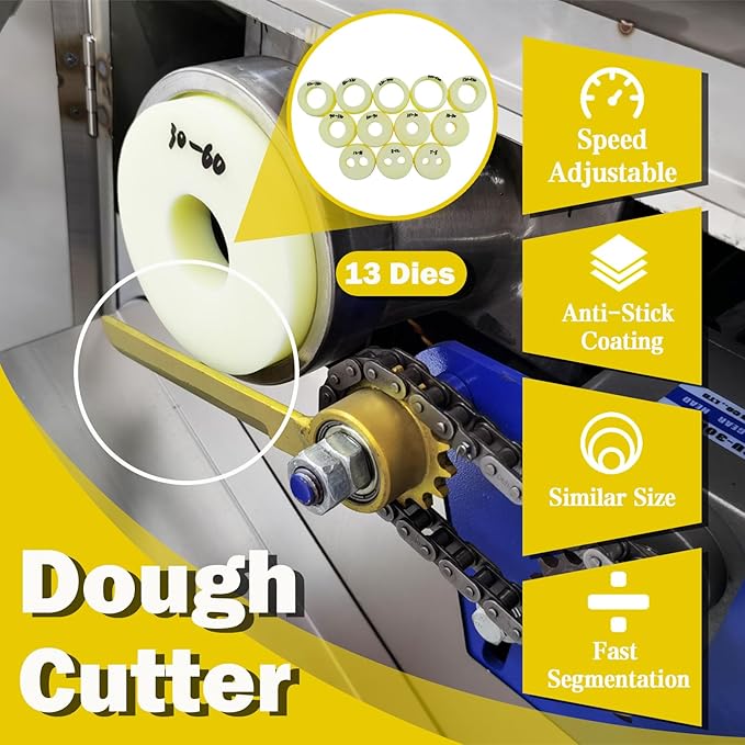 TECHTONGDA Electric Dough Divider Commercial Quantitative Dough Cutter 5g-500g Stainless Steel Pastry Piece Cutter Compact Dough Divider 1500W 110V