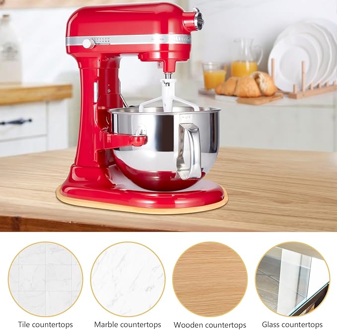 Mixer Sliding Slider Compatible with KitchenAid Bowl Lift Mixer - Bamboo Kitchen Countertop Storage Mover Sliding Caddy Moving Tray for Kitchen Aid 5-8 Qt Stand Mixer, Professional 600 Stand Mixer
