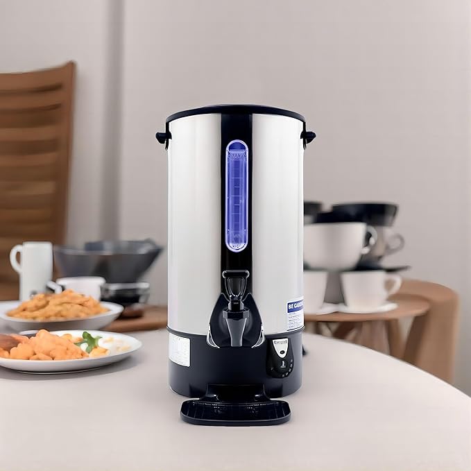 Electric Hot Milk Kettle Warmer Stainless Steel Hot Milk Dispenser Hot Milk Boiler And Warmer with Double Liner Quick-Temp or Boil for Milk Tea Coffee 1500W 8.8 Liter Capacity