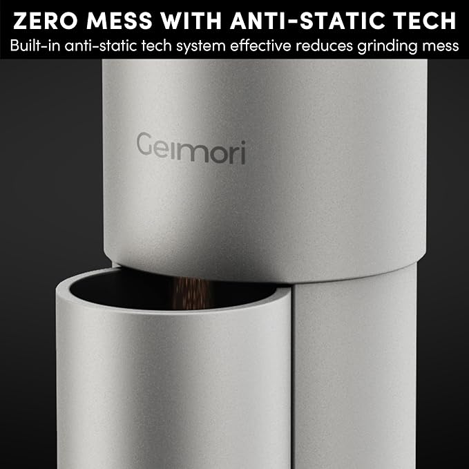 wirsh Burr Coffee Grinder, Single Dose Coffee Grinder T38 Plus with Anti-Static Tech and Stepless Grind Settings from Fine to Coarse for Espresso,Drip,French Press,Home&Travel Use