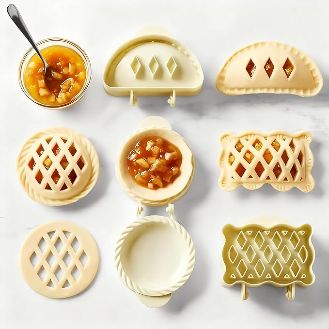 6PCS Mini Hand Pie Molds,Party Potluck Hand Pie Molds for Baking,Fits All Kinds of Festivals and Parties (6PCS-B)