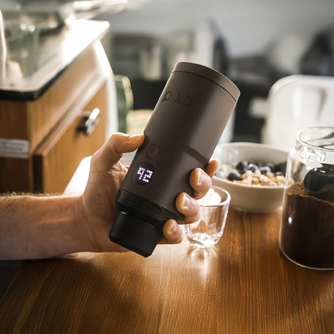 WACACO PIXAPRESSO, Coffee Machine Electric & Portable, With 4 Coffee Types & Fast Heat-Up, 3 * 3000mAh Battery, 20 Bar Portable Espresso Maker For Ground Coffee & NS Capsule, Dark Burgundy