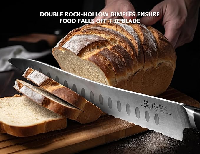 Resharpenable Bread Knife, 10 Inch Multifunction Serrated Knife for Homemade Bread, Razor Sharp Sourdough Slicing with Innovative Wavy Edge for Efficient Cutting, Baking & Wedding Gifts