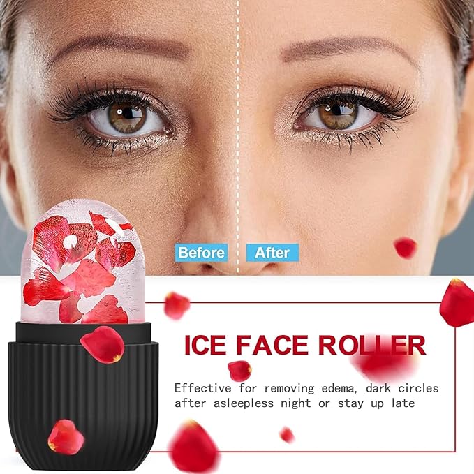 Face Bowl for Ice With Built-in Ice Tray, Collapsible Silicone Ice-Bath Face Bowl, Small Reusable Face-Ice Plunge Bowls, Perfect for Home Use, Camping, Travel (Red)