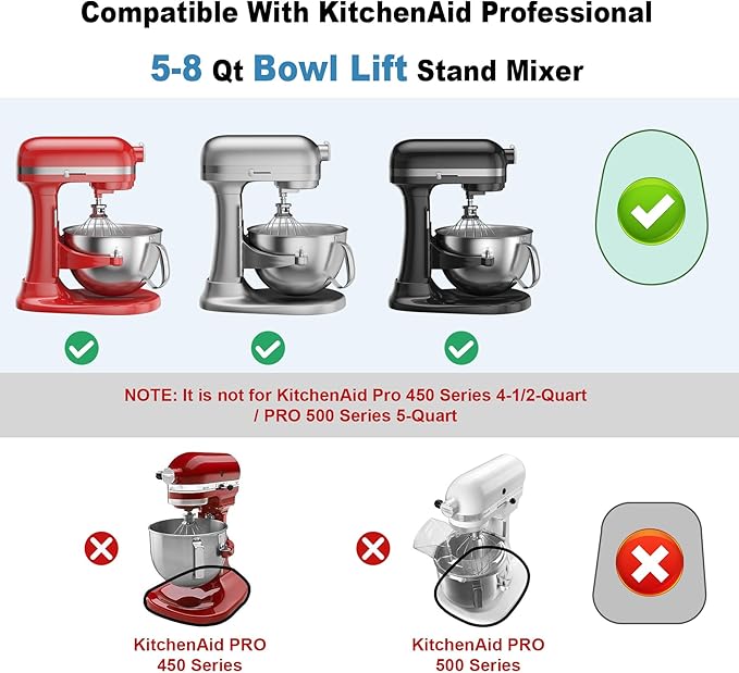 GuanQiao Food-Grade Bamboo Mixer Slider: For KitchenAid 5-8 Qt Bowl Lift Stand Mixer. Appliance Sliding Mat For Artisan, Kitchen Countertop Storage Accessories (Moving Tray)