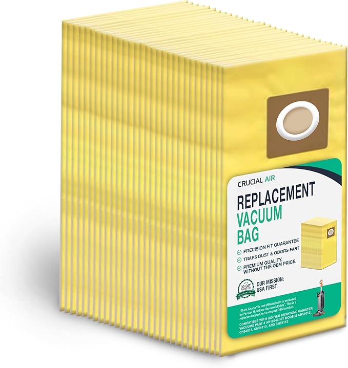 30 Replacements for Hoover HushTone Canister Vacuums Bags Part # AH10243, Fits Models: CH54013, CH54015, CH54113 & CH54115 (30 PACK) by Think Crucial