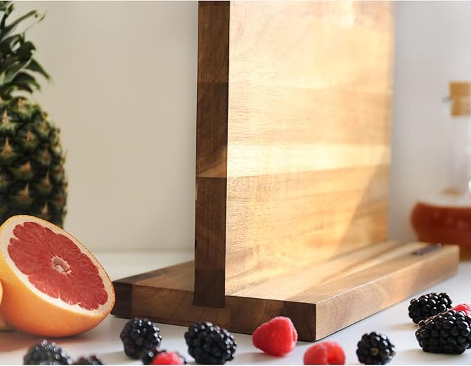 YOUSUNLONG Magnetic Knife Block - Magnetic Knife Holder - Magnetic Knife Stand - Double Sided Magnetic Acacia Wood - Holds 10 inch knives - Large Cutlery Display Stand and Storage Rack