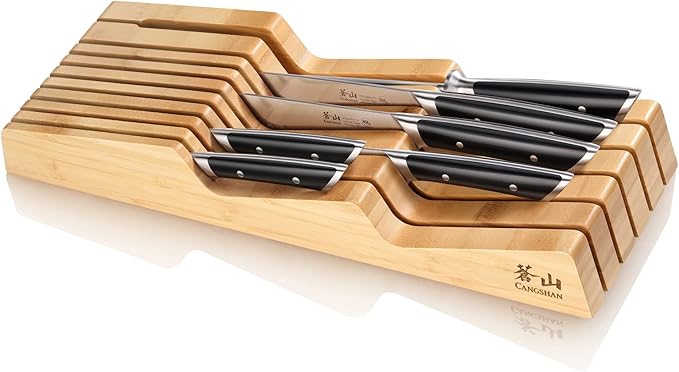Cangshan HELENA Series German Steel Forged BBQ Knife Set (Black, 8-Piece In-Drawer Set)