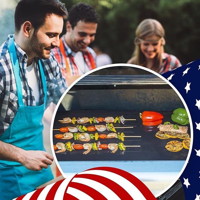 Cooks Innovations MADE IN USA Non-Stick Oven Protector Mat - 2 Heavy Duty Nonstick Oven Rack Liners to Protect Convection, Electric, Gas, & Microwave Ovens - BPA & PFOA Free Heat Resistant Baking Mat
