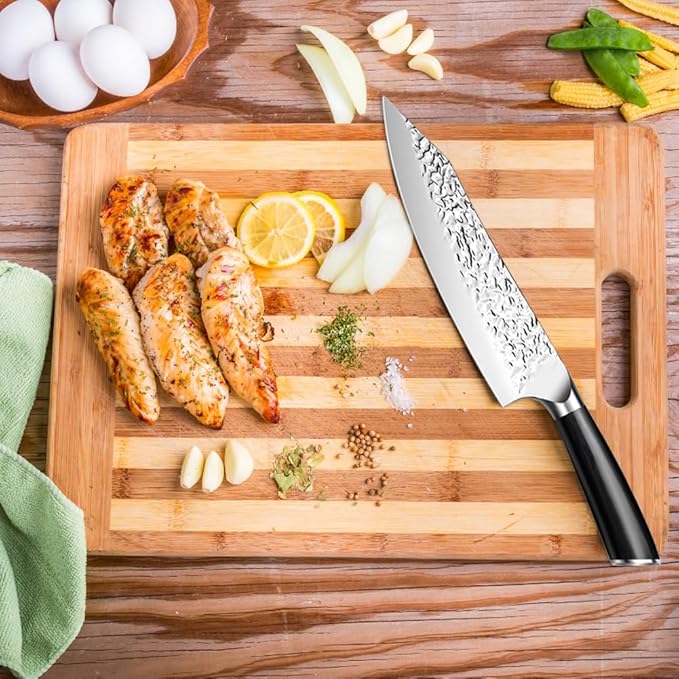 Chef Knife Starter 8 inch Super Sharp Chef's Knife Home Cook Kitchen Knife Premium Carbon Stainless Steel Universal knife with Ergonomic Wooden Handle in Gift Box