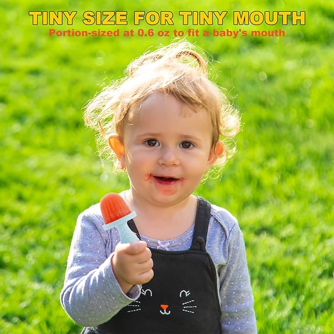 Toddler Popsicles Molds 1 Pack 4 Handle, BPA Free, Silicone Baby Popsicles Molds Easy Release Ice Cream Molds Reusable