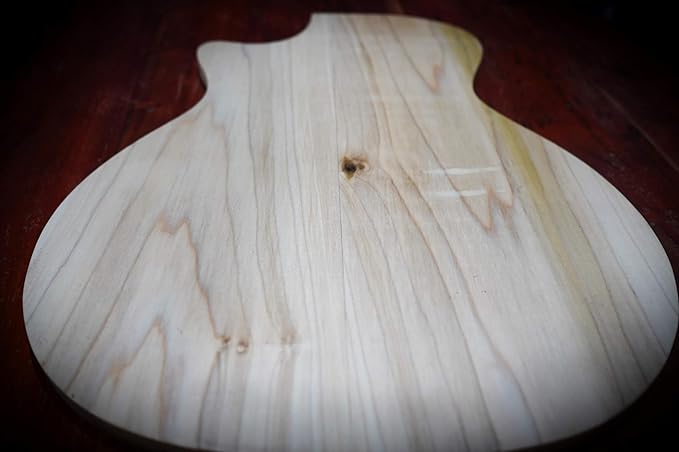 Guitar Shaped Cutting Board, Poplar and Black Walnut Wood, 14 x 18 x 3/4 inches, Handmade in Texas