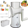 5 in 1 Rotary Cheese Grater Vegetable Slicer - Drum Mandoline Chopper for Kitchen, Easy to Clean with Storage Container