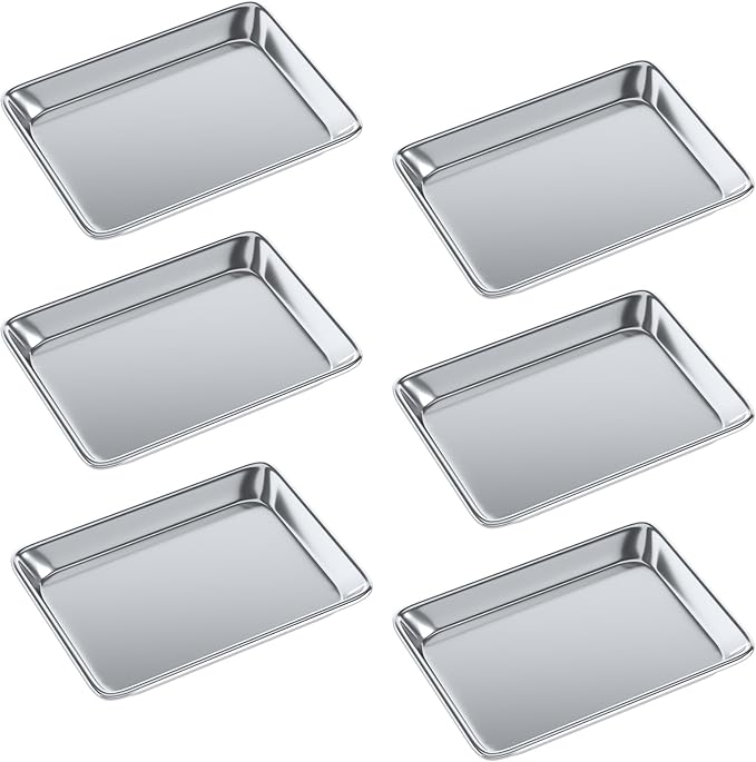 Pack of 6 | 10 in. x 13 in. Quarter Size Aluminum Bun. / Sheet Pan | Ideal for baking, roasting, cooling, prepping, or storing - a must-have in restaurants, bakeries, and busy kitchens.
