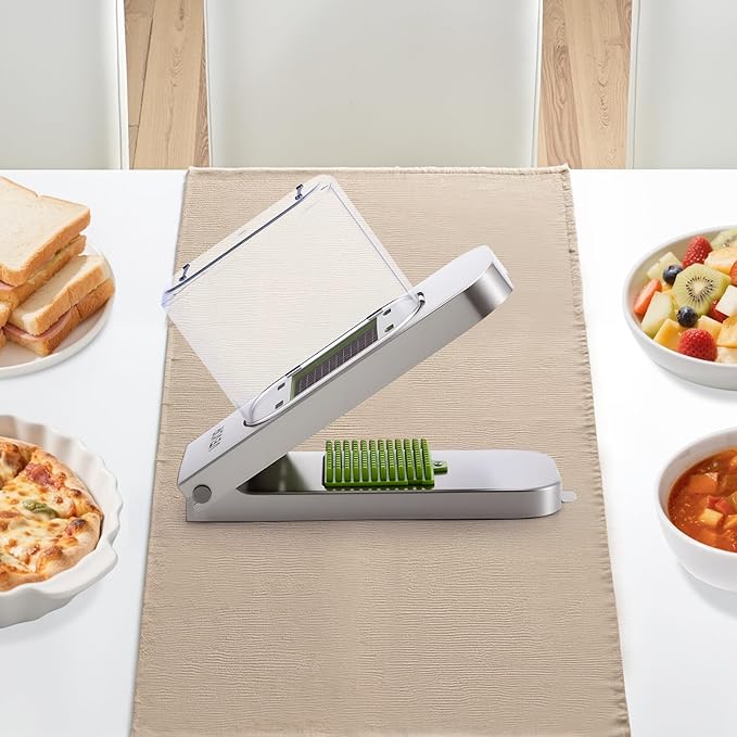 VEVOR Vegetable Chopper, Food Veggie Cutter with 3 Stainless Steel Blades, Onion Slicer with Container, Salad Potato Dicer Kitchen Gadgets & Essentials Home Appliances Tools for Easy DIY, Silver