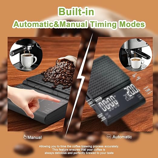 Coffee Scale with Timer, Espresso Scale & Coffee Bean Scale - 3kg/0.1g Precise Small Digital Kitchen Scale for Espresso Accessories Kit, Pour-Over, and Multi-Purpose Use (Batteries Included)