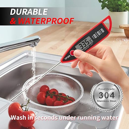 YFL Digital Meat Thermometer, Instant Read Food Thermometer, Large LCD Display, Waterproof Cooking Thermometer for Oven BBQ Grill Smoker Beef Turkey Camping & Kitchen Gadgets