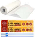 Katbite Parchment Paper Roll for Baking, 2 Pack of 15 in x 210 ft, Heavy Duty Cooking Paper for Baking Bread, Cookies, Non-stick for Oven, Air Fryer, Steamer, Heat Press with 2Pcs of Slide Cutter
