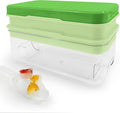 Satax Silicone & Plastic Ice Cube Trays with Lids and Bin - Durable, BPA-Free, Easy Release, Perfect for Cocktails, Coffee & More (2, green)