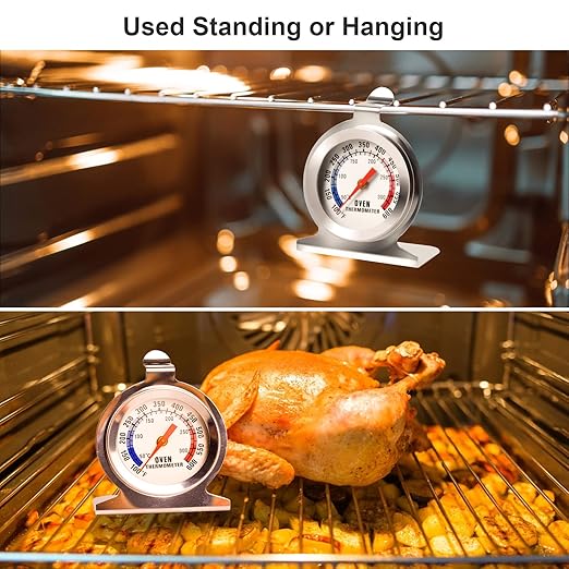 Stainless Steel Oven Thermometer for Electric/Gas Oven, Kitchen Cooking Grill Smoker Thermometer(50-300°C/100-600°F) (1)