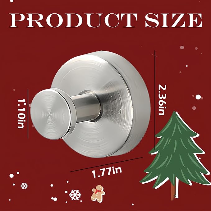 Suction Cup Hooks for Wreaths on Glass, 2026 Upgrade No Drill Towel Hooks Stainless Steel Waterproof Suction Cup Hooks, Wreath Hanger for Front Door for Kitchen, Bedroom (4, Gold)