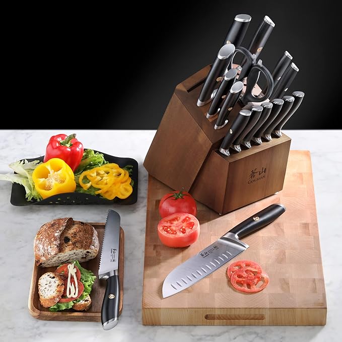 Cangshan L Series 17-Piece German Steel Forged Knife Set, 1026795 (Black)