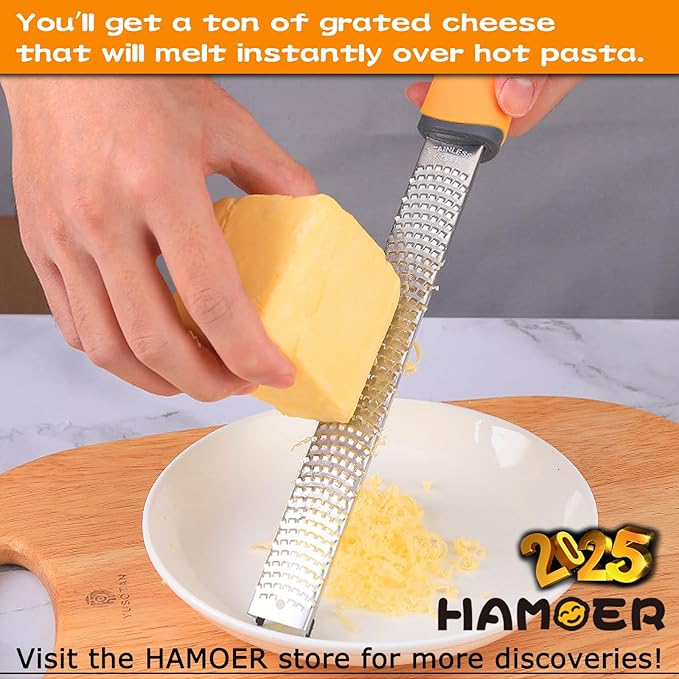 Cheese Grater and Lemon Zester, Handheld for Grating Cheese Chocolate Citrus Peel Ginger Potatoes,two Kitchen and Bar tools