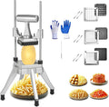 Commercial Vegetable Chopper & French Fry Cutter Stainless Steel,Vegetable Chopper Dicer Stainless Steel,1/4" 3/8" 1/2"Blades Sizes,Heavy Duty Cutter for Potatoes Onion Peppers Mushrooms