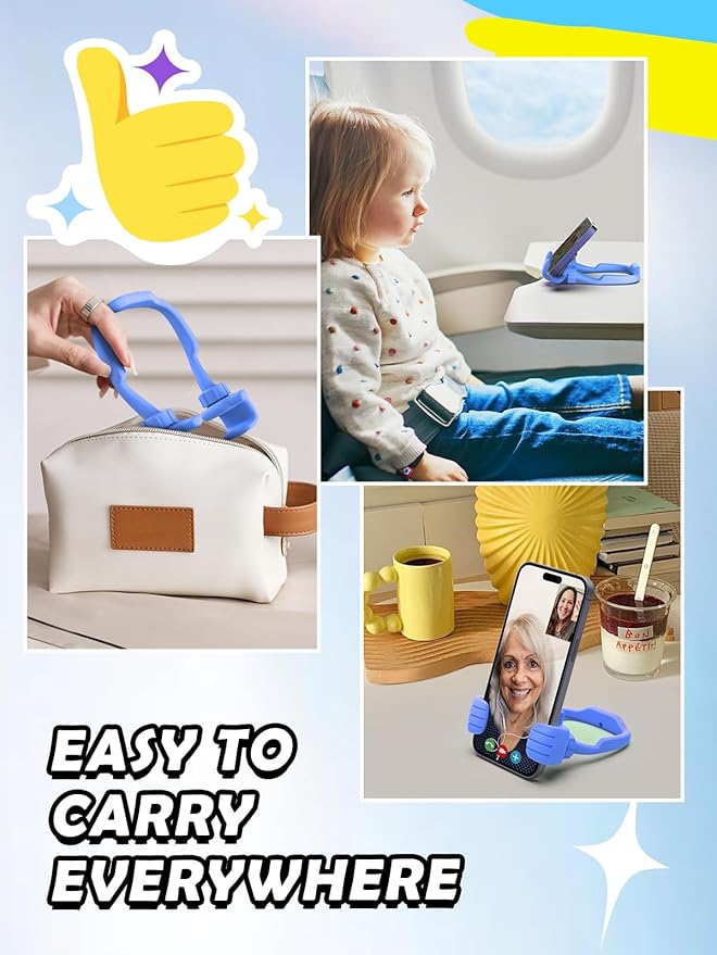 Stocking Stuffers for Teens Boys Men: Cell Phone Stand Flexible Thumbs Up Lazy Cellphone Holder for Desk Hand Funny Christmas Ideas Gifts for Women Adults Husband Him Kids Dad Cool Stuff Gadgets
