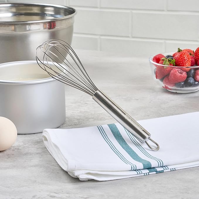 Restaurantware-German Standard 8.5 Inch French Whisk, 1 Dishwashable Kitchen Wire Whisk - Ergonomic Handle, Durable, Stainless Steel French Whip, For Blending, Stirring, Mixing Of Ingredients