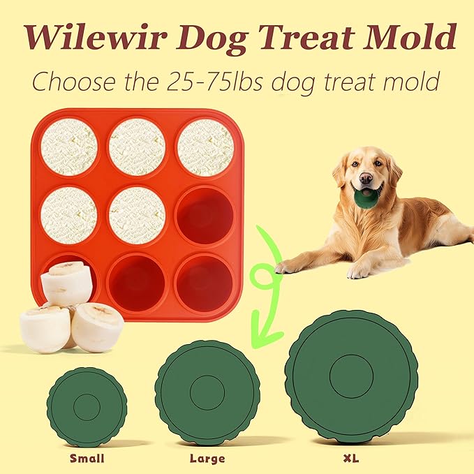 9-Cavity Silicone Frozen Dog Treat Mold for Woof Pupsicle & Power Chewer Pupsicle Large 25-75lbs,Reusable Frozen Dog Treat Tray Mold for Pupsicle Toy
